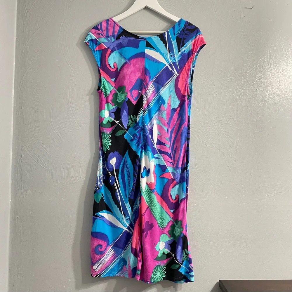 Jams World Barry Bayberry Dress Size L colorful sleeveless floral print - Picture 6 of 11